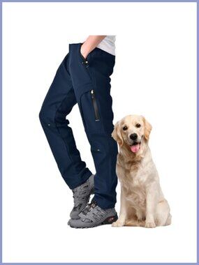 Men's Fleece Lined Water Repellent Softshell Snow Ski Pants Hiking Winter